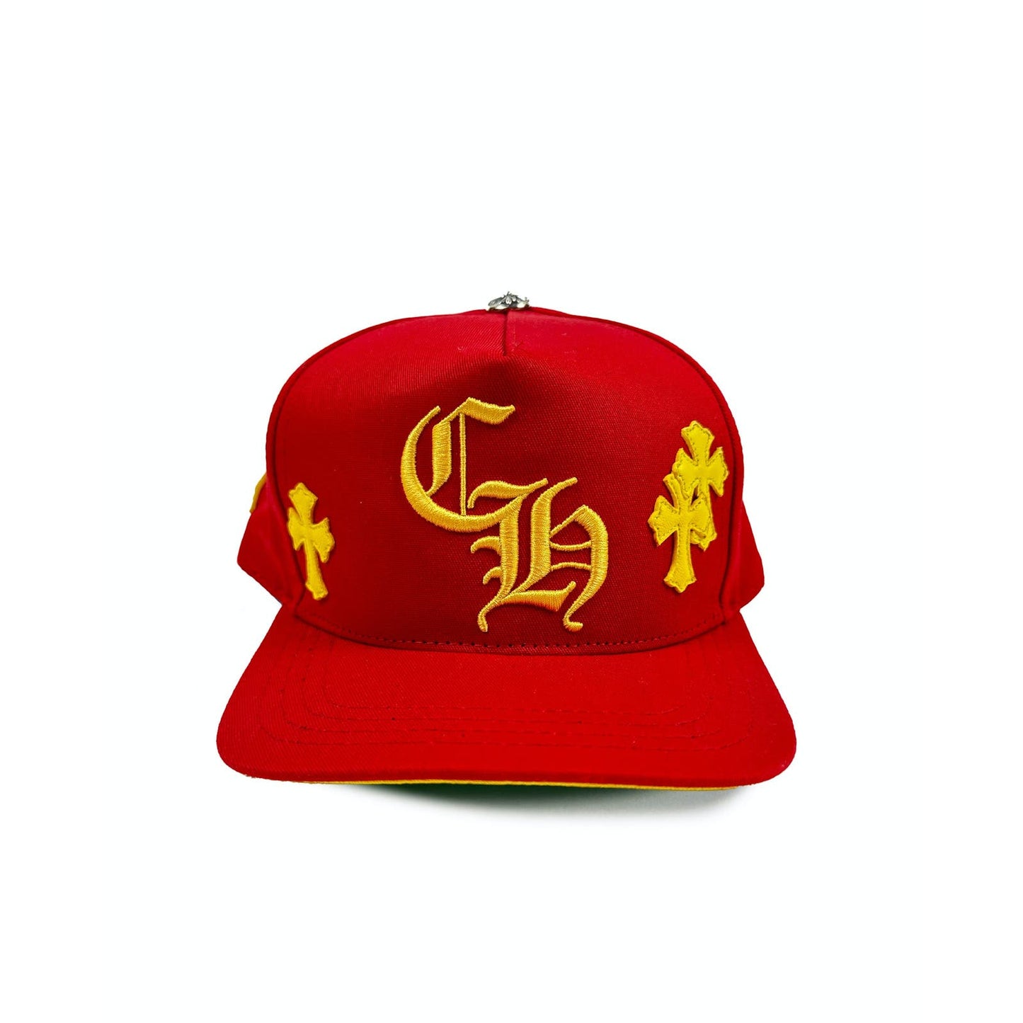 Chrome Hearts Cross Patch Hat Red/Yellow CH Snapback