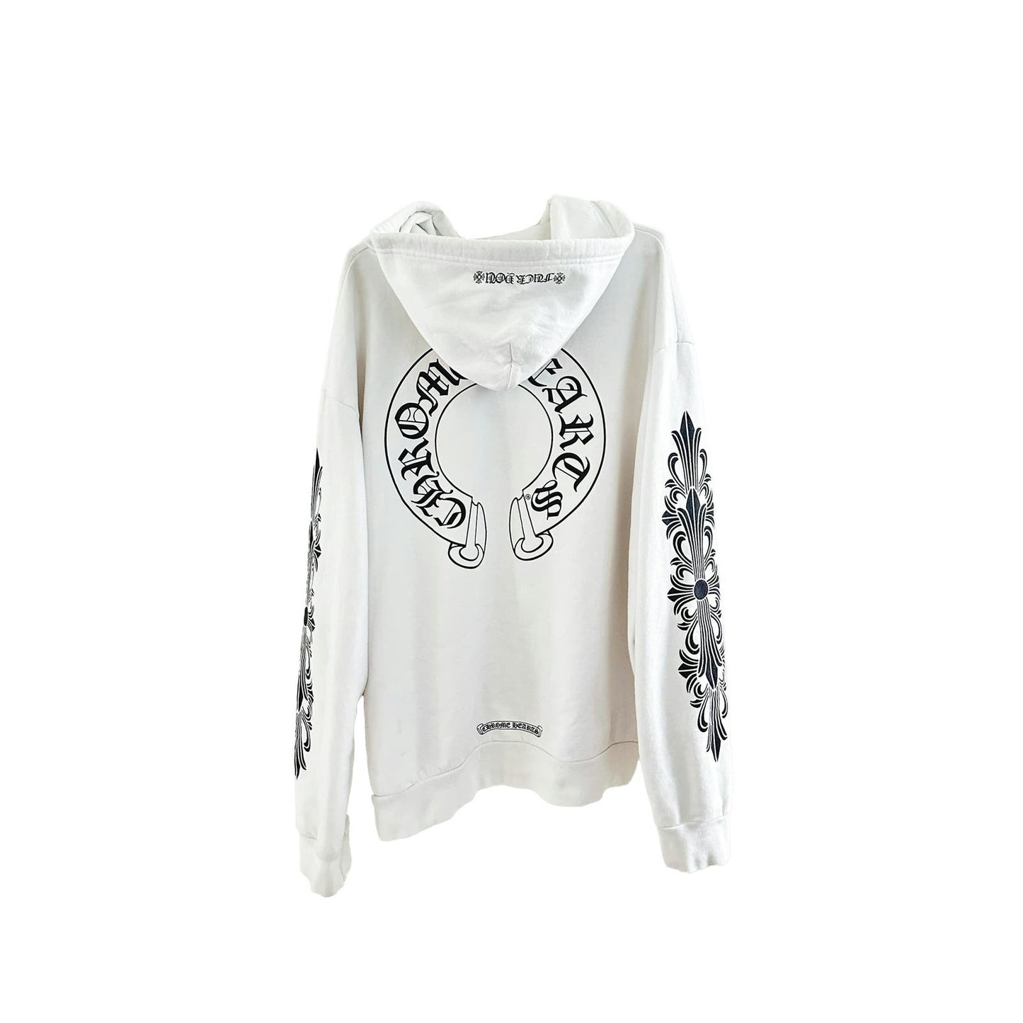 Chrome Hearts Horseshoe Floral Zip Up Hoodie White