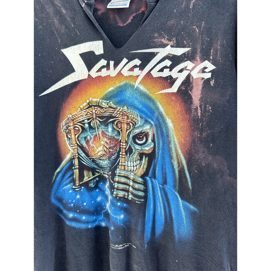 SAVATAGE VINTAGE EURO TOUR SCREEN STARS THRASHED BAND TEE