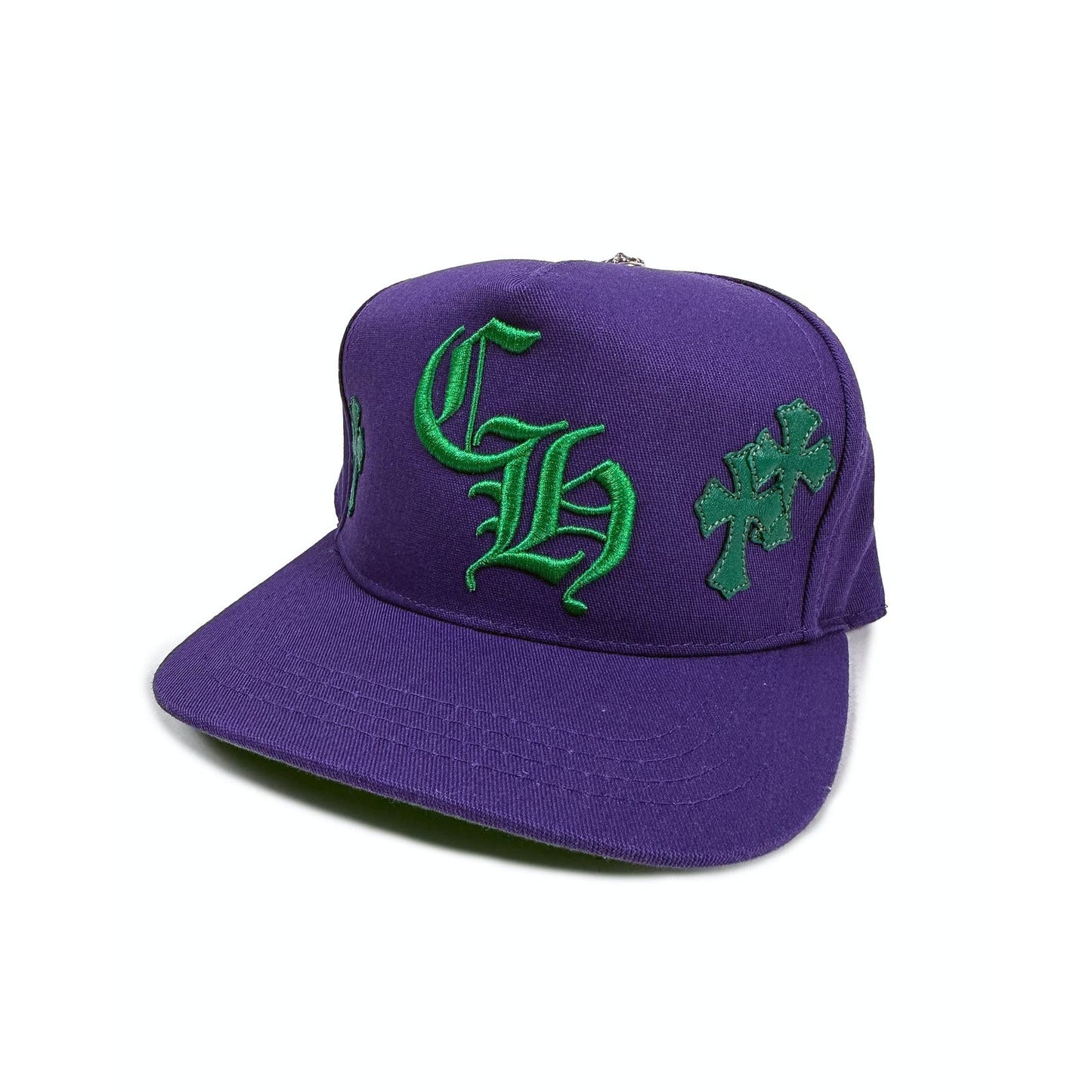 CHROME HEARTS CH PURPLE/GREEN CROSS PATCH HAT