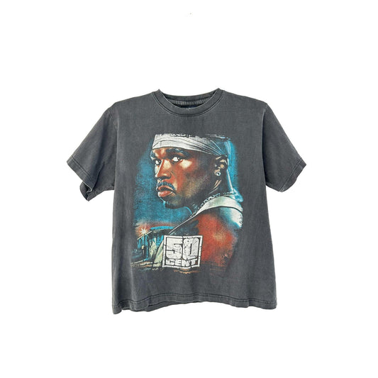 50 CENT VINTAGE SUN FADED GREY/BLUE TEE