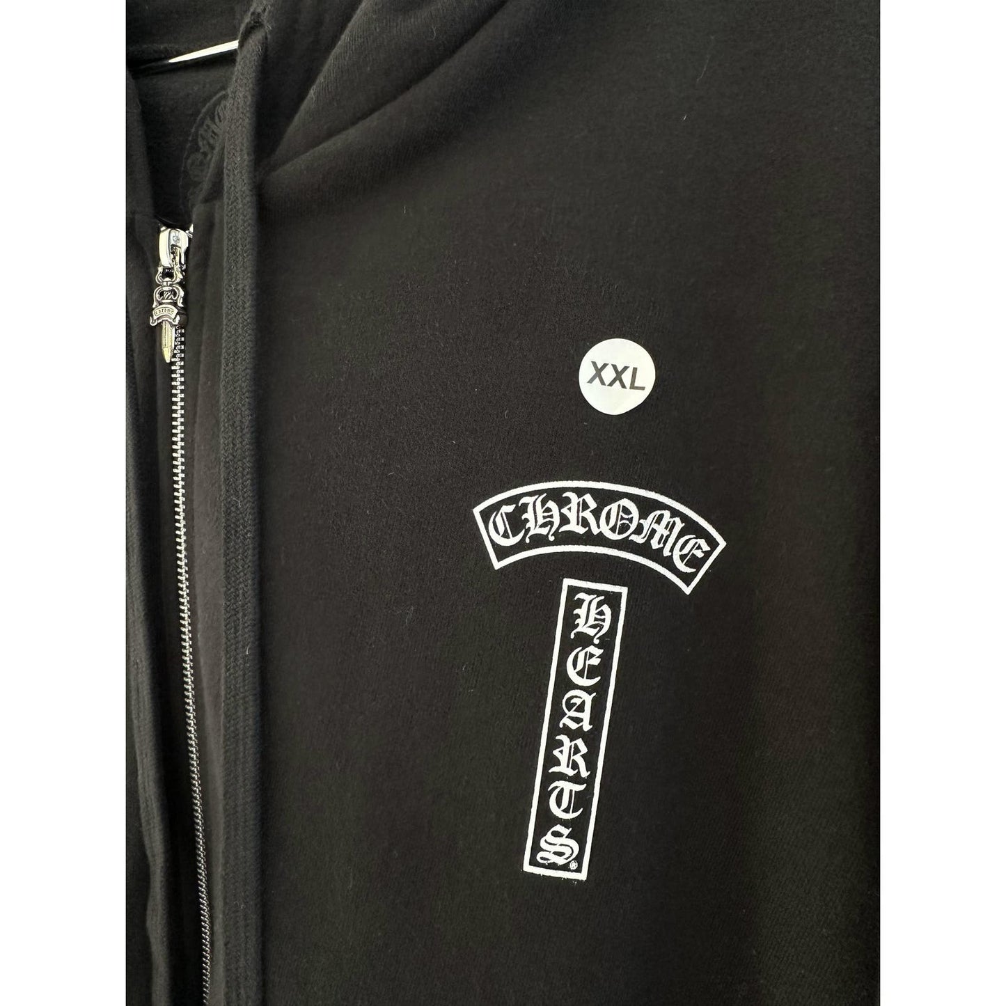 CHROME HEARTS T BAR USA ZIP HOODIE BLACK XXL