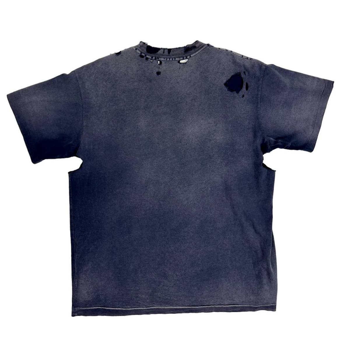 ERD THRASHED DESTROYED LOGO POCKET TEE FADED BLUE