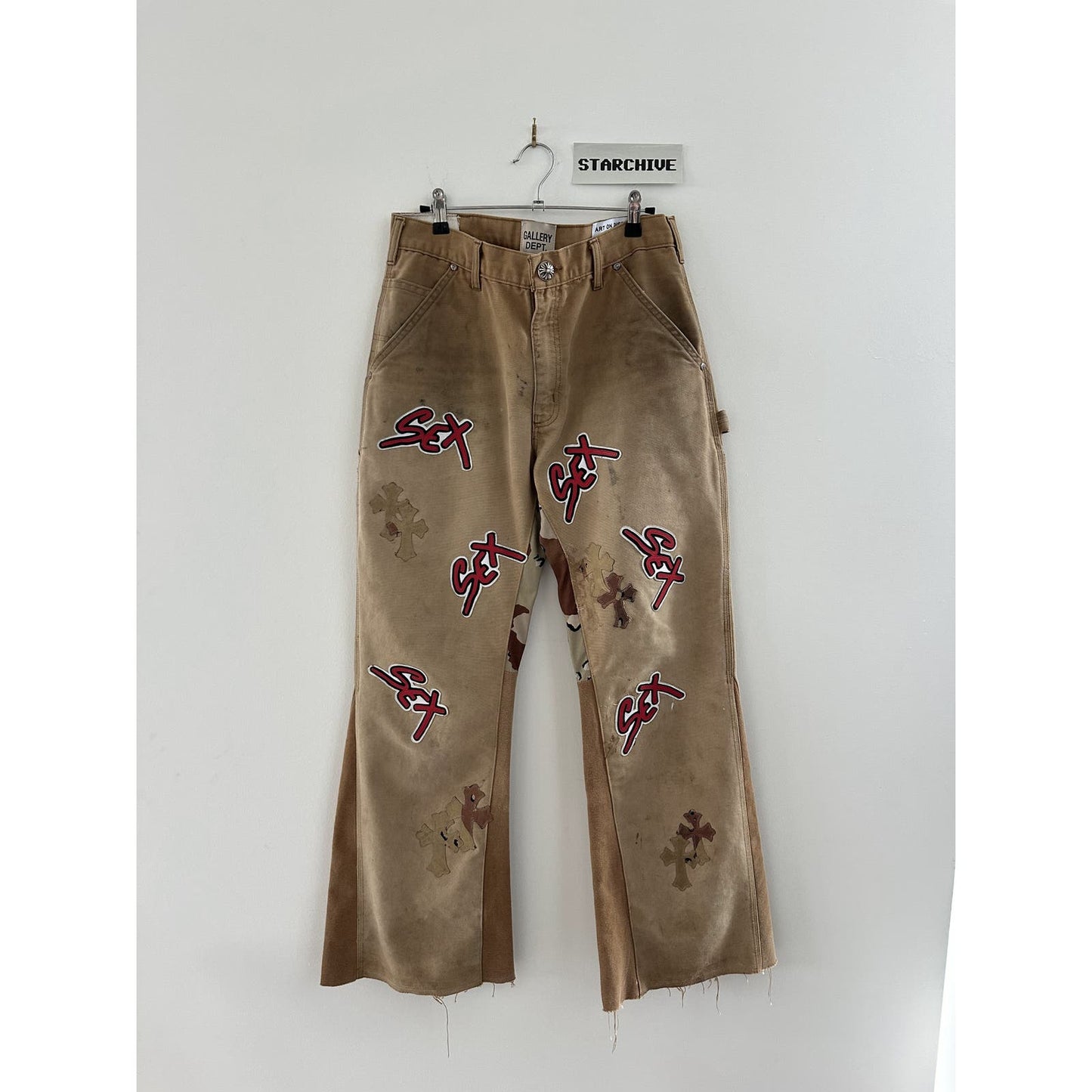 CHROME HEARTS x GALLERY DEPT CAMO PATCH SEX RECORDS PANTS