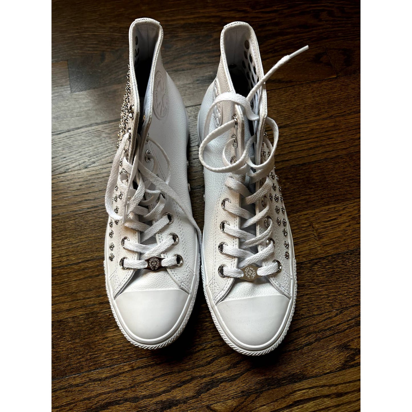 CHROME HEARTS STUDDED WHITE LEATHER CONVERSE DAGGER SIZE 9