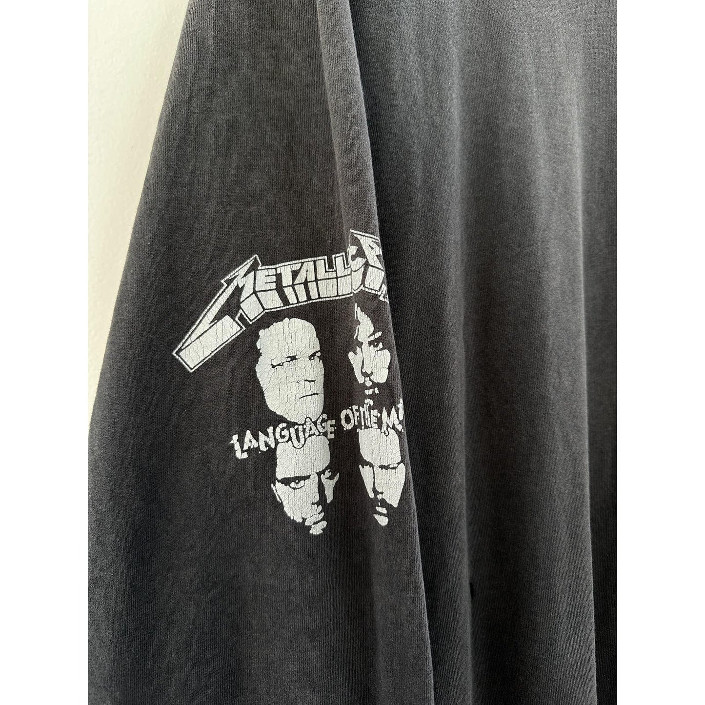 METALLICA SUN FADED BLACK VINTAGE LONG SLEEVE T-SHIRT SCREEN STARS