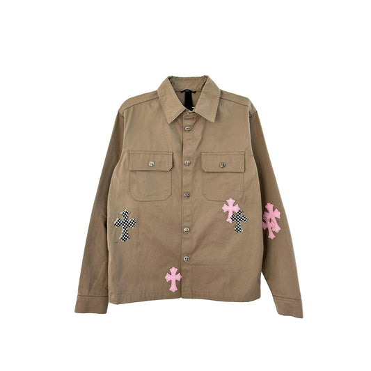 Chrome Hearts Tan/Pink Cross Patch Workdog Jacket