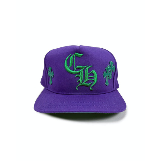 CHROME HEARTS CH PURPLE/GREEN CROSS PATCH HAT