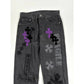 ONLINE PURPLE STENCIL JEANS