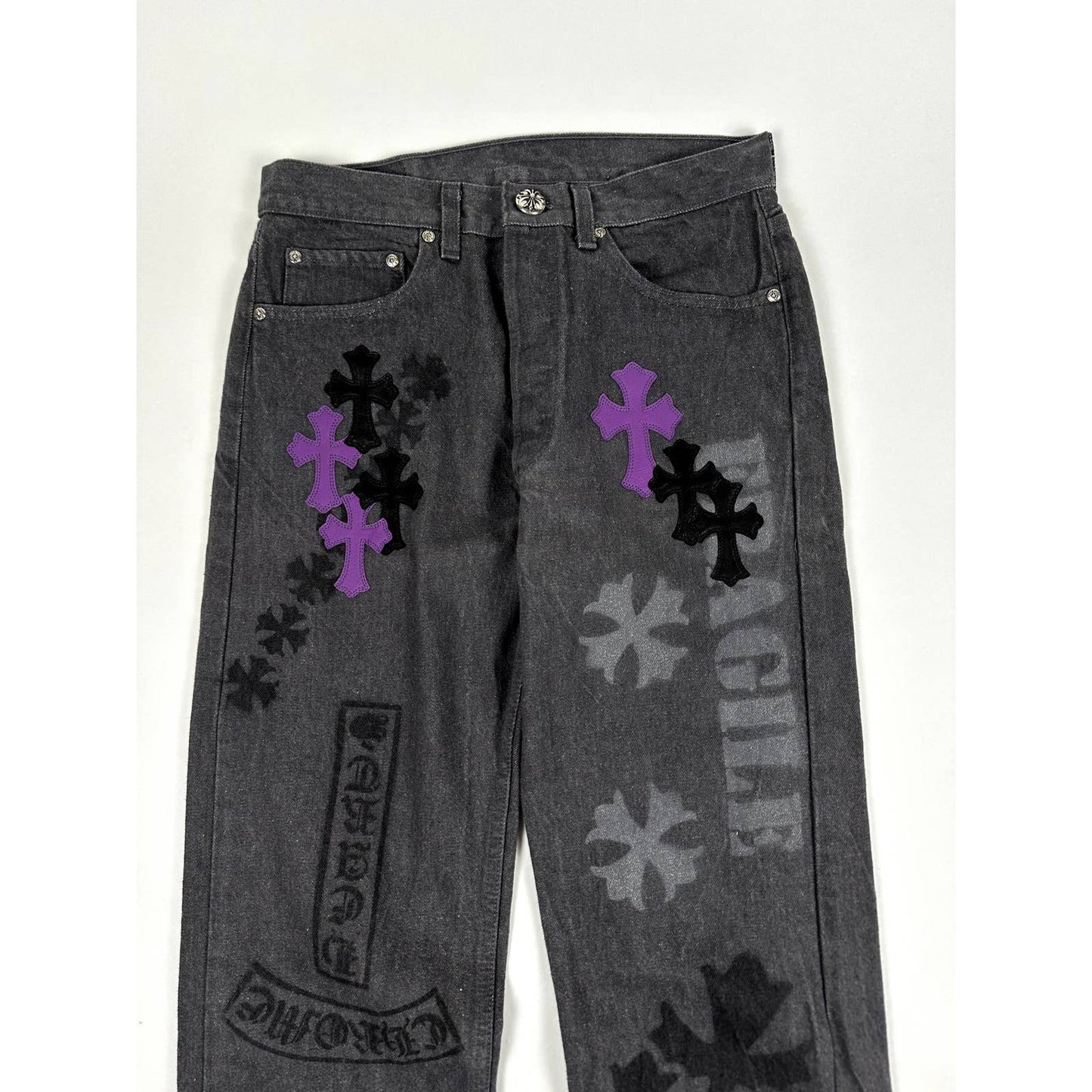 ONLINE PURPLE STENCIL JEANS