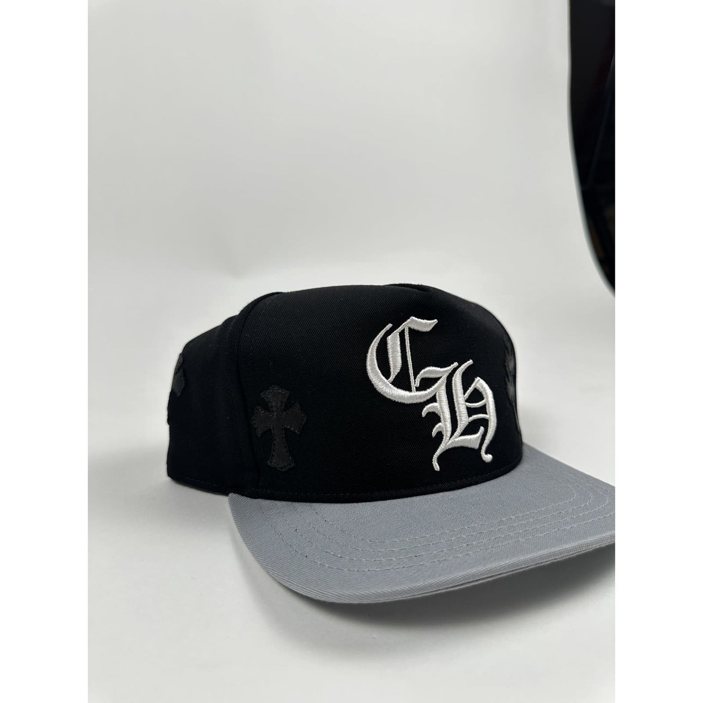 Black Cross Patch Grey & Black CH Hat