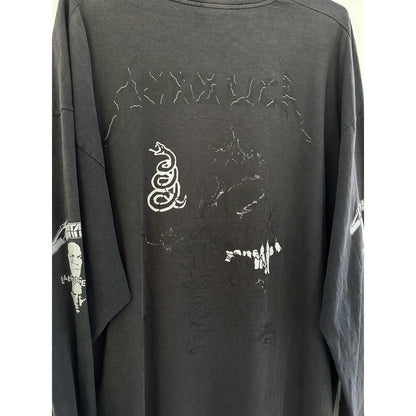 METALLICA SUN FADED BLACK VINTAGE LONG SLEEVE T-SHIRT SCREEN STARS