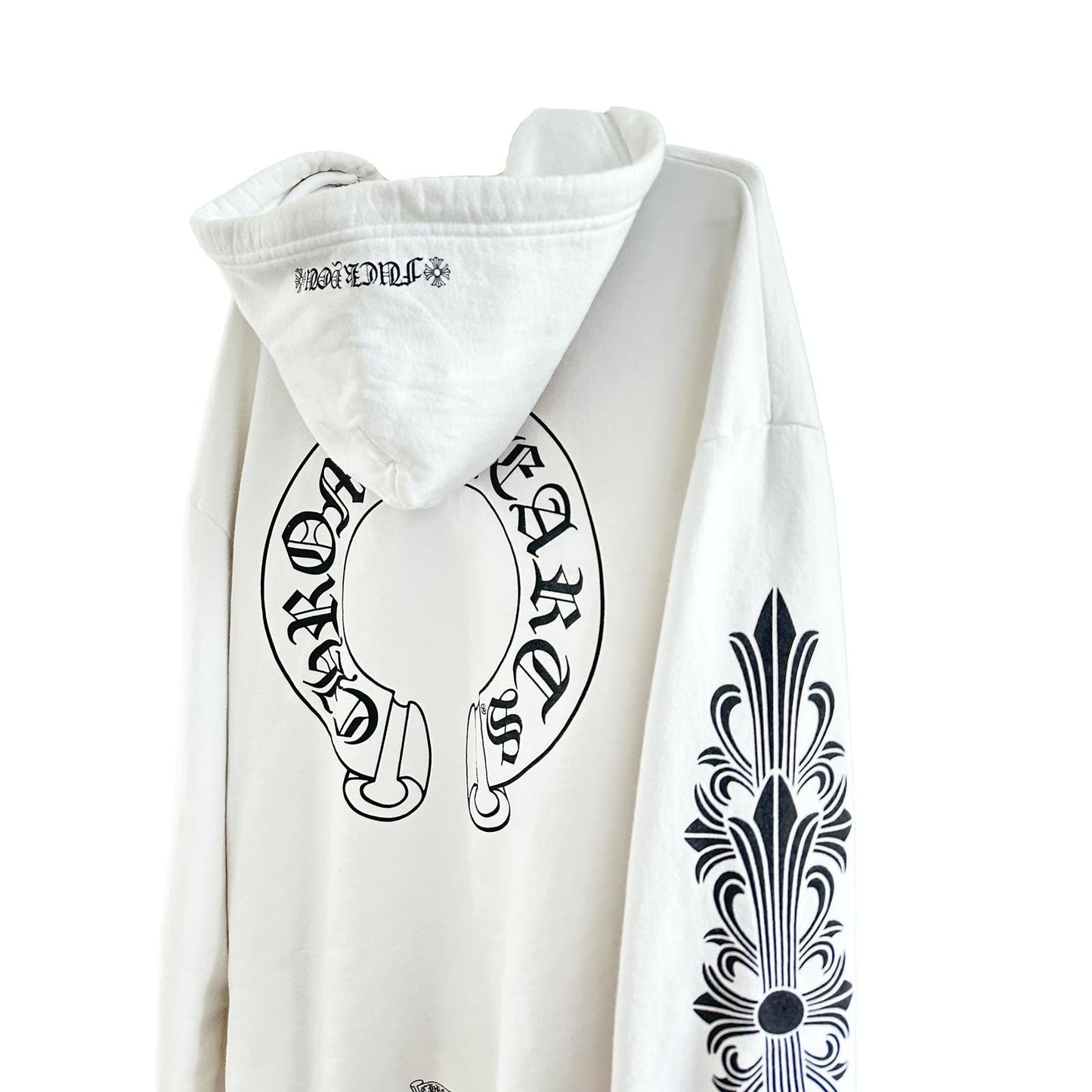 Chrome Hearts Horseshoe Floral Zip Up Hoodie White