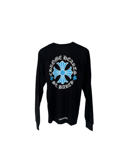 Chrome Hearts Saint Barth Exclusive Blue Cross Long Sleeve