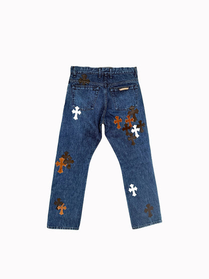 Chrome Hearts Turbo Diesel Fleur Knee Denim