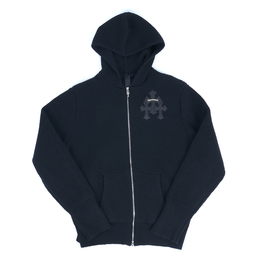 CHROME HEARTS CASHMERE ZIP UP CEMETERY PATCH HOODIE