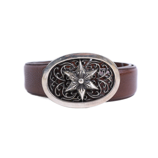 Chrome Hearts Star Oval Cross Brown Belt