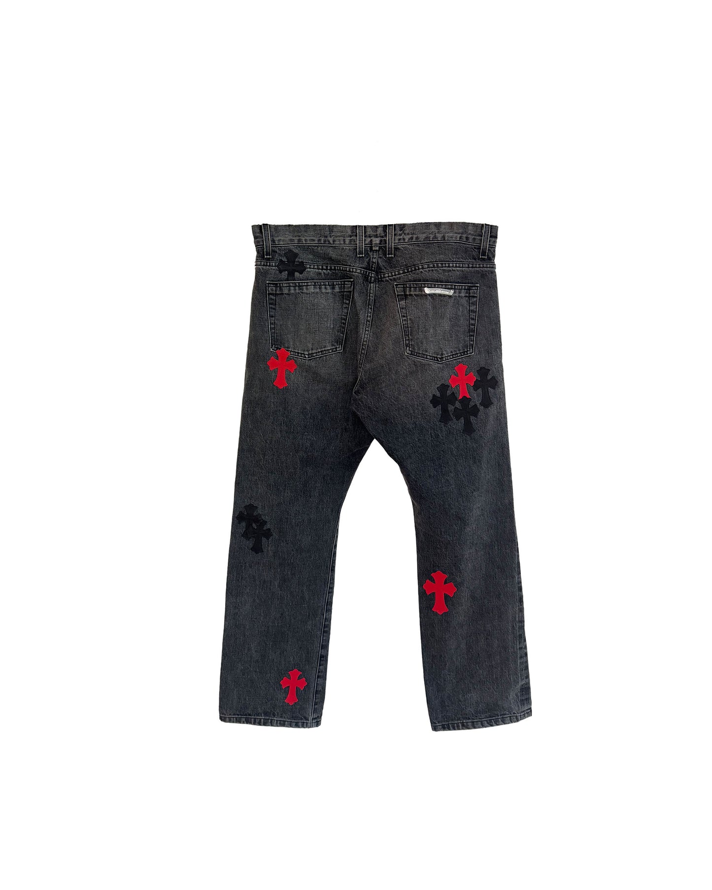 Chrome Hearts Red and Black Patch Pants