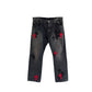 Chrome Hearts Red and Black Patch Pants