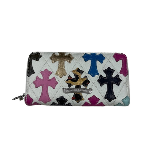 White Leather Multi Cross Chrome Hearts Wallet