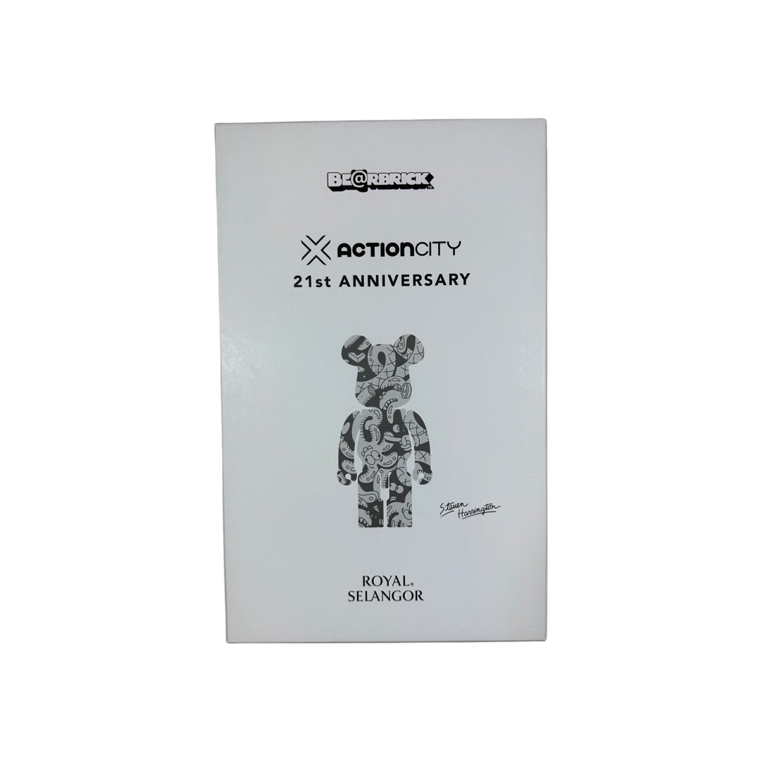 Bearbrick x Steven Harrington x Action City x Royal Selangor Metal 400%